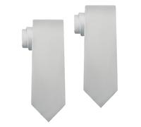 Lepat 2 Pcs Men Ties, Classic Men's Solid Satin Neck Tie, Premium Pure Color Necktie, Formal Neckties for Men Wedding, Prom, Celebration, Parties, Classic Formal Business Necktie(8 cm) (Gray)