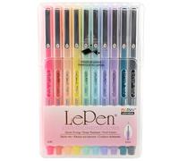 LePen Micro-Fine Point Pen, Pastel, 10 Colors