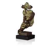 LEPENDOR Abstract and Creative Desk Decorations The Thinker Statue - Handcrafted Silent Men Statues Resin Abstract Sculpture Office Home Decor Figurine Gift (Silence Gold)