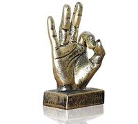 LEPENDOR Golden Polyresin Hand Gesture Desk Statues Finger Sculpture Decor - Golden Ok Fingers