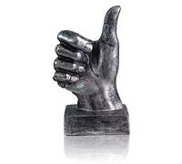 LEPENDOR Silver Polyresin Hand Gesture Desk Statues Finger Sculpture Decor - Silver Thumbs up Sculpture