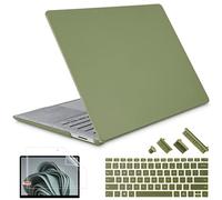 Lepeoac Case for 13.5" Microsoft Surface Laptop 5/4/3 with Alcantara Palm Rest ONLY 2022 2021 2019 Release Models: 1950/1958/1867, Plastic Hard Shell Case with Keyboard Cover,Dark Olive Green