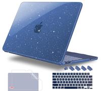 Lepeoac Case for 2026 MacBook Neo 13-inch Laptop with Liquid Retina Display, Release Model A3404, Slim & Lightweight Protective Case + Keyboard Cover + Trackpad Film + Dust Plug, Glitter Indigo