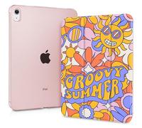 Lepeoac Case for iPad 11 inch A16 2025 Generation 11th / iPad 10.9 inch 2022 10th Gen, Buit in Pencil Holder with Shockproof Cover PC Clear Transparent Back Shell Auto Wake/Sleep, Colored Daisy Flower