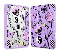 Lepeoac Case for iPad 11 inch A16 2025 Generation 11th / iPad 10.9 inch 2022 10th Gen, Buit in Pencil Holder with Shockproof Cover Clear Transparent Back Shell Auto Wake/Sleep, Y2K Emo Girl SD166