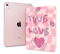 Lepeoac Case for iPad 11 inch A16 2025 Generation 11th / iPad 10.9 inch 2022 10th Gen, Buit in Pencil Holder with Shockproof Cover PC Clear Transparent Back Shell Auto Wake/Sleep, Groovy Hearts