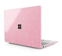 Lepeoac Clear Case for 2025 Microsoft Surface Laptop 13 Inch - Windows 11 Copilot+ PC - Touchscreen Display Cover (Fits Model 2095,NOT Fitting Other Surface Laptop), Sparkly Pink