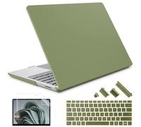 Lepeoac Compatible with 12.4 inch Microsoft Surface Laptop Go 3 Go 2 Go 1 Models: 1943 2013（2023 2022 2020 Release, Plastic Hard Shell Case with Keyboard Cover & Screen Protector, Dark Olive Green