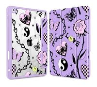 Lepeoac for iPad 9th Generation with Pencil Holder, iPad 8th/7th Gen Case 10.2-inch, [Built in Pencil Holder] Trifold Stand Auto Wake/Sleep Clear TPU Protection Back Cover, Y2K Emo Girl SD166