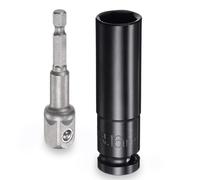 LEPEVNEY 1/2" Drive Socket Accessory Set 16mm Deep 6-Point Impact Socker 3" Length with 1/4" Hex Shank Adapter Socker Accesory Set 16mm x 3" L