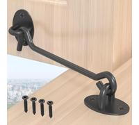 LEPEVNEY 10-Inch Stainless Steel Black Cabin Hook Latch & Eye Hook Garden Gate Latch Door Hold Open