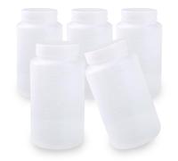 LEPEVNEY 1000ml/34oz Plastic Bottles Lab Chemical Reagent Bottle - Wide Mouth, Secure Sample Sealing, Liquid Storage Container 5 Pcs