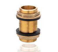 LEPEVNEY G3/4 Male Brass Bulkhead Fitting with Silicone Gasket, Tube Adaptor for Water Tanks Pipe Connector Tube Garden Hose