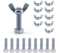LEPEVNEY M5 Wing Nuts and Bolts Set - Zinc Plated Alloy Steel Butterfly Screws Secure Fastening，10Pcs M5*50mm
