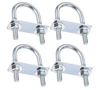 LEPEVNEY M8 Round U-Bolts, 35mm(1.38") Inner Width, 75mm Length Steel U-Bolts with Nuts Plates Washers For Building Vehicle and Ship Installations, 4 Sets M8*35 * 75