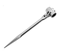 LEPEVNEY Scaffold Ratchet Double Ended Socket Ratcheting Podger Scaffold Spud Wrench Flat Satin Cr-v 17-19mm
