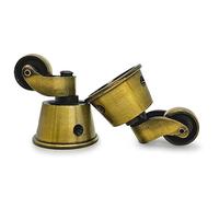 LEPEVNEY Swivel Caster Wheels Cup Type Solid Brass Castor for High Load Capacity Furniture, Universal Wheel Castors for Armchairs Sofas Beds, Antique Polished,φ1.77" / 45mm 2 PCS Brown
