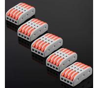 LEPEVNEY Wire Connectors for AWG 28-12 Quick Splice Electrical Connector with Peel-free Push-type, Reusable & Flame Retardant Crimp Terminals - 8 Pin （4-in 4-out）x 10 PCS