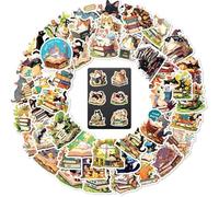 LEPGUYO 50pcs Vintage Stickers for Kindle, Spring Cats Design Waterproof Vinyl, for DIY Diary Scrapbook Laptop Bottle Skateboard, E-Book Reader Accessories for Reading Lovers