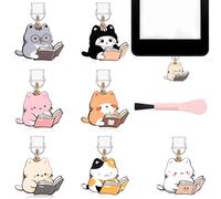 LEPGUYO 7pcs Kindle Dust Plugs with Cat Charms, Type C/USB-C Covers + Interstitial Toothbrush | Kindle Accessories for Paperwhite 2021, iPhone & Tablet, Girlfriend Gift