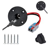 Lephchiryn RV DC Cable Panel Mount Compatible with Starlink mini, 5.5 x 2.1mm 2-Pole DC Female Socket，Waterproof Passthrough(Round, Black 1pcs)