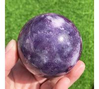 Lepidolite Stone Crystal Ball Mica Purple Crystal Ornaments (Size : 500-600g)