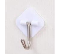 LEPIZ 100 Pcs White Small hookAdhesive Hook Wall Sticky Mount Hanger Rack PS Stainless Steel Kitchen Bathroom Hooks 4 Types-Square
