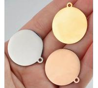 LEPIZ 20Pcs/Lot Size 10-30mm Mirror Polish Stainless Steel Charms Round Stamping Blanks Charms For DIY Making Jewelry Necklace-mixed color-15mm