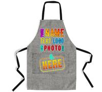 lepni.me Chefs Aprons | Cooking Baking Grilling for Home Restaurant | Premium Kitchen Apron with Double Pocket for Men Women (Adults Organic Grey Multi Color)