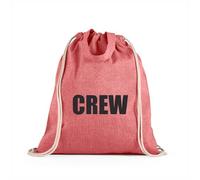 lepni.me CREW Drawstring Bag | Lightweight Cotton Bag for Shopping | Custom Work Bag for Events, Hospitality, Security & Crew Use (M Red Multi Color)
