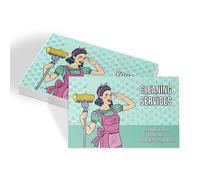 lepni.me Custom Business Cards for Cleaning Services with Name, Phone, Email Personalized Gloss Mat Front/Back Side Business Cards in Green Design for Hygienist, Cleaner, Simple Laminated All Pics