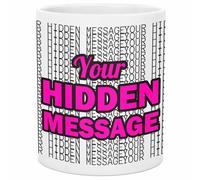 lepni.me Custom Hidden Message Mug - White Ceramic Cup with Personalized Text - Funny Gift for Men, Women, Coworkers - Unique Coffee Tumbler for Adults, Work Besties & Gag Moments (Horizontal Message)