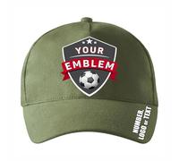 lepni.me Custom Unisex Club Emblem 2026 Baseball Cap | Personalised Logo, Number & Text | Adjustable | Flag Badge Design (Adults Kaki Multi Color)