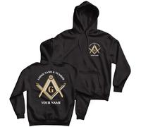 lepni.me Hoodie Sweatshirt Personalised Masonic Gifts for Men | Custom Fraternal & Masonic Logo | Freemasonry Square and Compass Symbol (XL Black Multi Color)