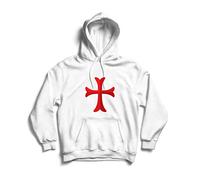 lepni.me Hoodie Sweatshirt The Knight Templar Red Cross Order of Solomon's Temple (XXL White Multi Color)