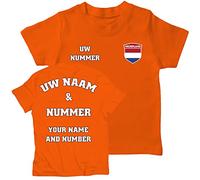 lepni.me Kids T-Shirt Netherlands Football Shirt Your Name and Number - Holland Flag Badge Personalised Jersey Custom Top World Cup Championship (9-11 Years Orange Multi Color)