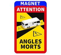 lepni.me Magnetic Blind Spot Warning Signs Attention Angles Morts Stickers for Motorhome Caravan in France Strong Magnet Decals with UV Protection