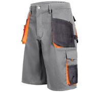 lepni.me Mens Cargo Work Shorts with Pockets | Breathable and Comfortable Workwear | Summer Safety Pants for Painter Carpenter Gardener Hiking (XL Grey Without Print)