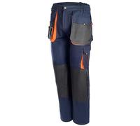 lepni.me Mens Cargo Work Trousers with Knee Pad | Breathable Multi Pocket Stretch Fit Workwear | Safety Pants for Construction Painters Gardeners (XXL Navy Blue No Print)