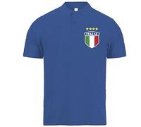 lepni.me Mens Italy Football Polo Shirt with Your Name and Number | Italian Flag Badge Personalised Jersey Custom Top Championship (XXL Royal-Blue Without Print)