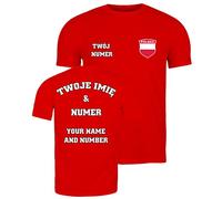 lepni.me Mens Personalised Football Jersey Poland | Your Name and Number | Polish Flag Badge | Custom T-Shirt | Football Championship (L Red Multi Color)