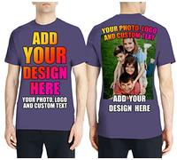 lepni.me Men's Personalised T-Shirt with Custom Photo, Logo, Text or Plain T-Shirt with Crew Neck Regular Fit Without Print (XL Heather Grey Multi Color)