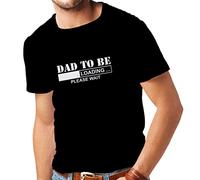 lepni.me Mens T-Shirt Dad to Be Loading Please Wait New Daddy Funny Gifts for Him (XL Black White)