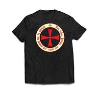 lepni.me Mens T-Shirt God Wills it! The Knight Templar Crusaders Red Cross (XXL Black Multi Color)