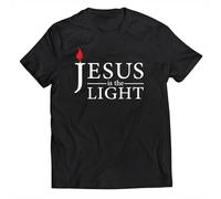 lepni.me Mens T-Shirt Jesus Christ is The Light, God's Love - Easter - Resurrection - Nativity- Religious Christian Gifts (XL Black Multi Color)