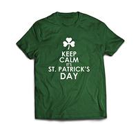 lepni.me Mens T-Shirt Keep Calm It's St Patricks Day,Irish Proverbs & Quotes (L Bottle Green Multi Color)