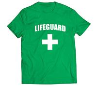 lepni.me Mens T-Shirt Lifeguard White or Red Cross Lifeguarding Uniform Costume