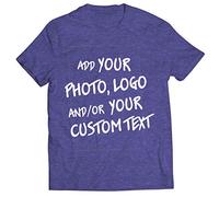 lepni.me Mens T-Shirt Make Your Own Personalised Design with Favorite Photo or Custom Text (M Heather Blue Multi Color)