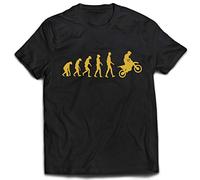 lepni.me Mens T-Shirt Motocross Evolution Dirt Bike Motorcycle Gear Racing Wear Motorbike Off-Roading (XXL Black Gold)