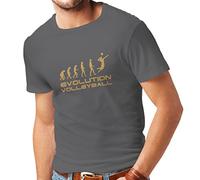 lepni.me Mens T-Shirt The History and Evolution of Volleyball Game (L Graphite Gold)